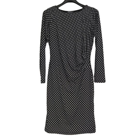 SEARS Black & White Lined Dress M - Picture 1 of 6